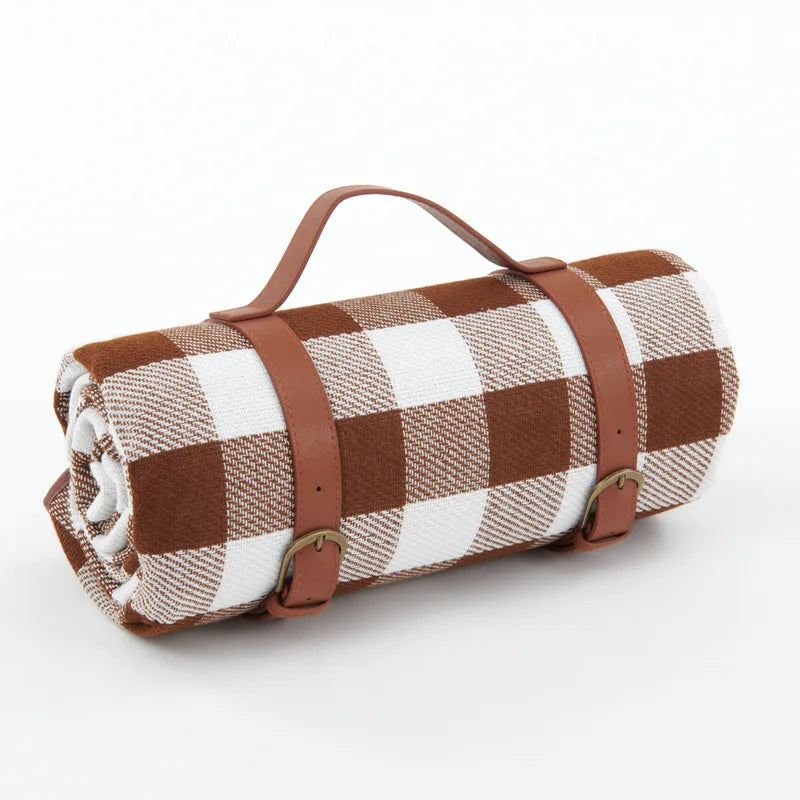 Waterproof Picnic Blanket with Shoulder Strap – Foldable Beach & Park Mat for Outdoor Adventures