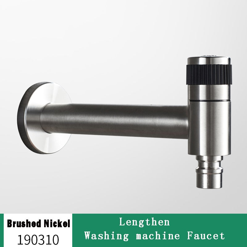 Wall-Mount Outdoor Garden Faucet | Cold Water Hose Spigot with Brass Valve & Stainless Steel Body for Yard, Patio & Balcony