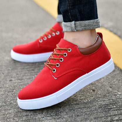 Canvas Sneakers for Men with Platform Sole – Casual Lace-Up Shoes for Work, Weekends & Everyday Wear