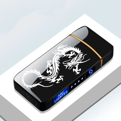 Rechargeable Dual-Arc Plasma Lighter with Touch Sensor & LED Display for Candles, Pipes & Outdoor Use