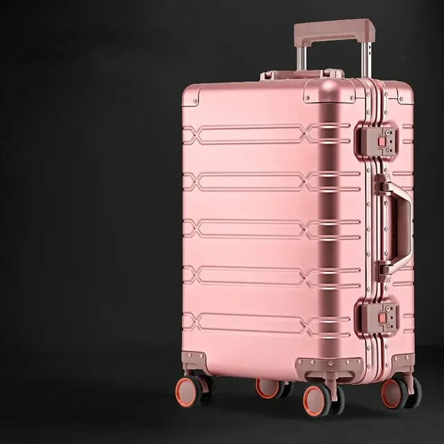 Hardshell Spinner Suitcase Aluminum-Magnesium TSA Lock 360° Wheels Travel Luggage Carry-On for Business Trips Vacations