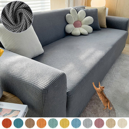 Stretchy Sofa Slipcover with Non-Slip Grip for Living Room – Fits 1 to 4 Seater Couches, Pet-Proof Furniture Protection