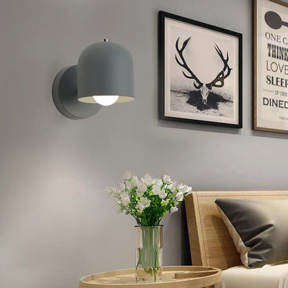 Compact Glass Shade Sconce Light 6.7 Inches Iron Flush-Mount Fixture Bedside Hallway Ambient Lighting Wall or Ceiling Mount Modern Minimalis