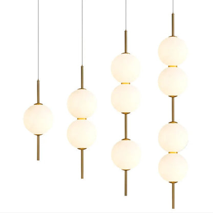 Glass Globe Hanging Light Fixture with Multiple Configurations for Dining Room Kitchen Island Bedroom Contemporary Suspended Ceiling Lamp
