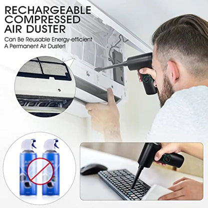 Cordless Air Blaster, Keyboard Cleaner, Electronics Cleaner, Computer Cleaner with Vacuum, Rechargeable Dust Blower