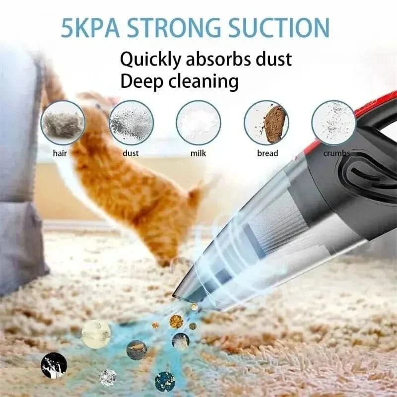 Cordless Handheld Vacuum Cleaner with Cyclonic Suction for Car & Home – Wet Dry Portable Dust Buster 120W Motor 30 Min Runtime