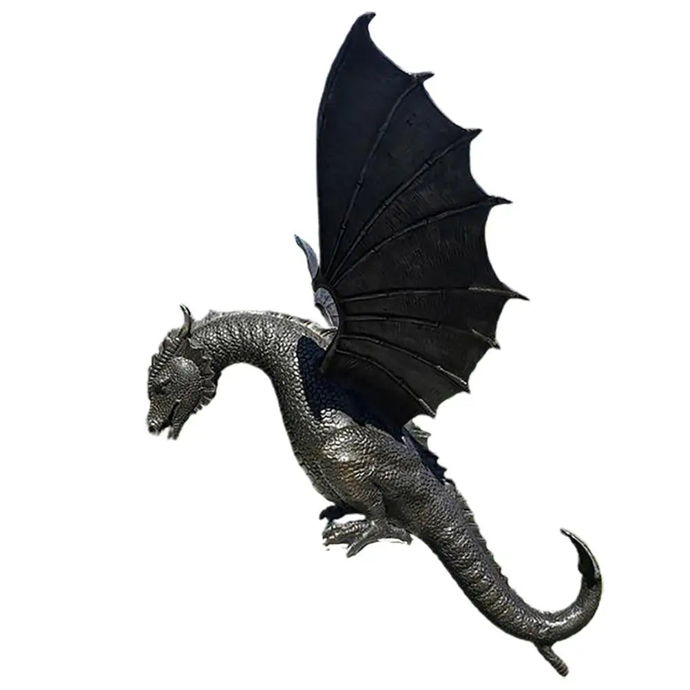Mythical Dragon Water Spout Statue 14 Inch Resin Fantasy Sculpture for Outdoor Ponds Patios Yard Decor Garden Ornament