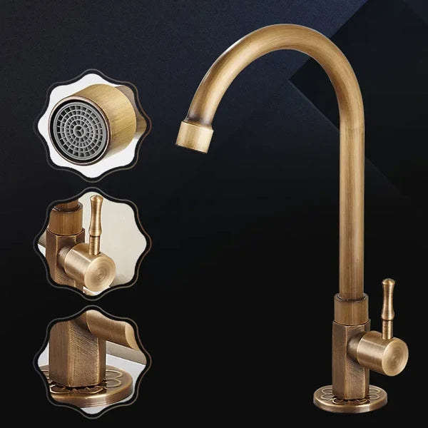 REGALFLOW – Swan Neck Brass Faucet for Classic Spaces