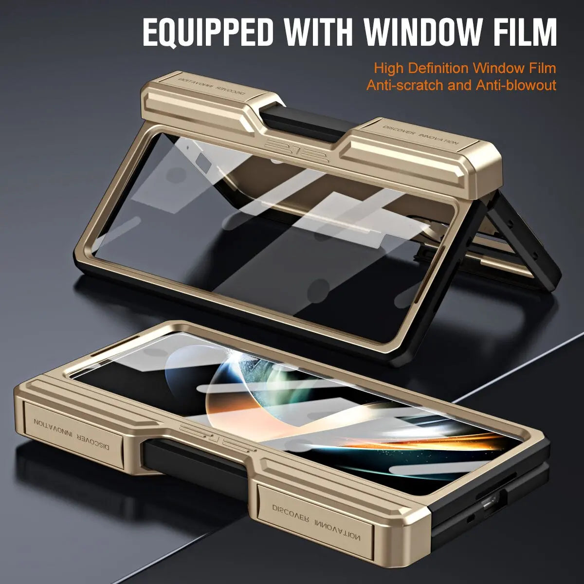 Foldable Phone Armor Case with Built-In Screen Guard & Kickstand for Samsung Galaxy Z Fold 4 / Z Fold 5 – Drop-Tested Protection