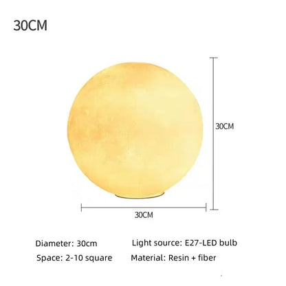 Standing Lamp with 16 in Moon Sphere Adjustable Glow White Acrylic LED for Bedroom Living Room Den Office Space Warm Ambient Lighting