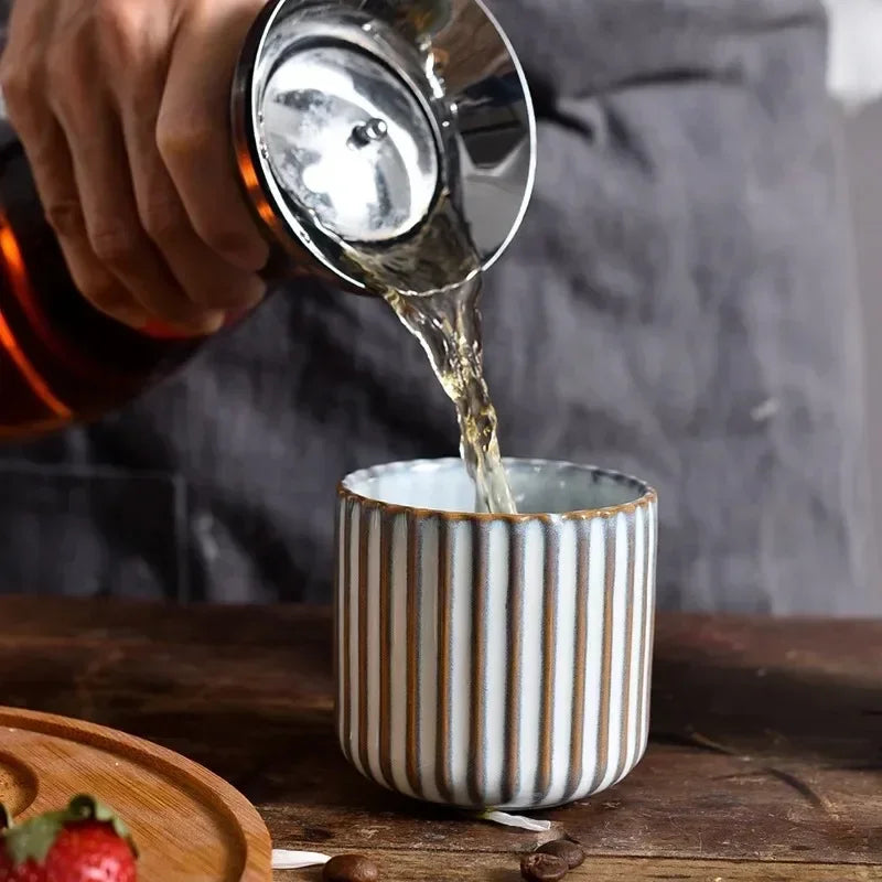 Textured Porcelain Drinking Cup 6.3 fl oz for Hot Beverages, Wine & Sake – Japanese-Inspired Mug for Modern Kitchens & Minimalist Dining Tab
