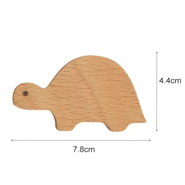 Animal-Shaped Wood Peg Rack for Kids' Rooms — Self-Stick or Screw-Mount Entryway Organizer, Nursery Decor Hanger for Coats, Backpacks & Acce