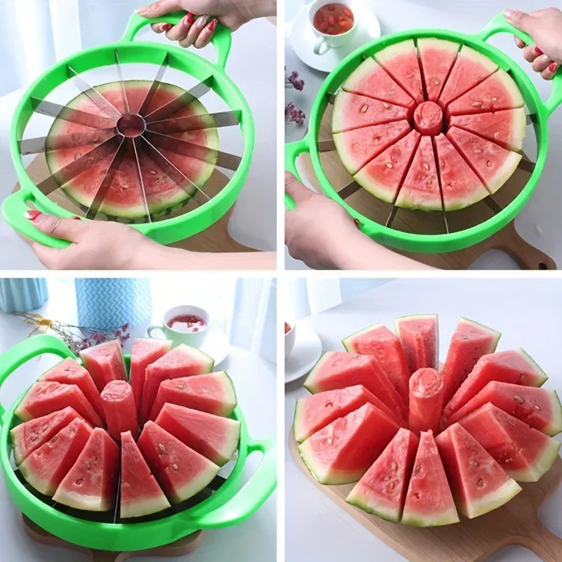Fresco Fruit Slicer - Stainless Steel Blades, 8 or 12 Cuts for Watermelon and Apple
