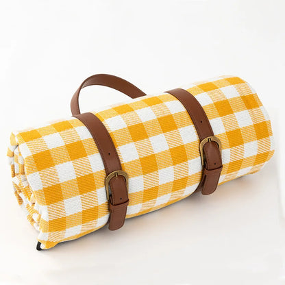 Waterproof Picnic Blanket with Shoulder Strap – Foldable Beach & Park Mat for Outdoor Adventures