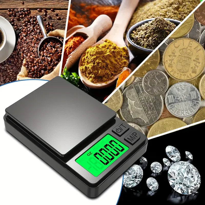 Digital Pocket Scale 1000g x 0.1g Precision Kitchen Food Jewelry Scale with Backlit LCD Display for Travel Weighing Grams Ounces