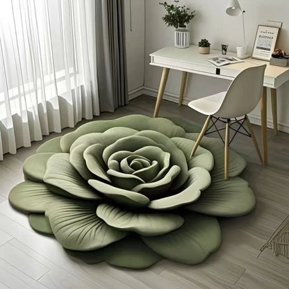 Rose Petal Bath Mat – Soft Microfiber Non-Slip Rug for Bathroom Decor, Machine Washable Floral Design for Shower, Bedroom, Entryway
