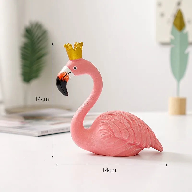 Resin Flamingo Figurine Modern Home Decor Sculpture for Shelf Display Living Room Accent Piece Office Desktop Tropical Bird Statue