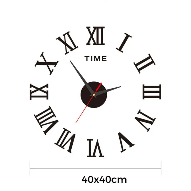 DIY 3D Roman Numeral Timepiece 16 Inch Self-Adhesive Acrylic Numbers Mirror Finish for Bedroom Office Living Space Home Decor No Drilling Ne