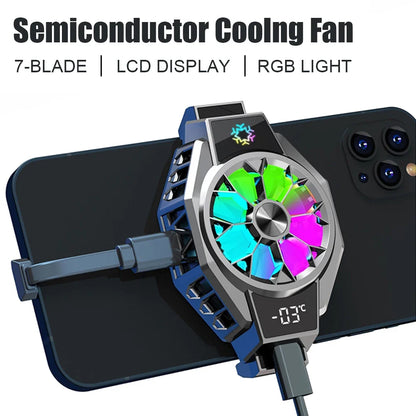 Mobile Fan | Clip-On Cooling Fan with Smart Temperature Display | Portable Solution for Mobile Devices
