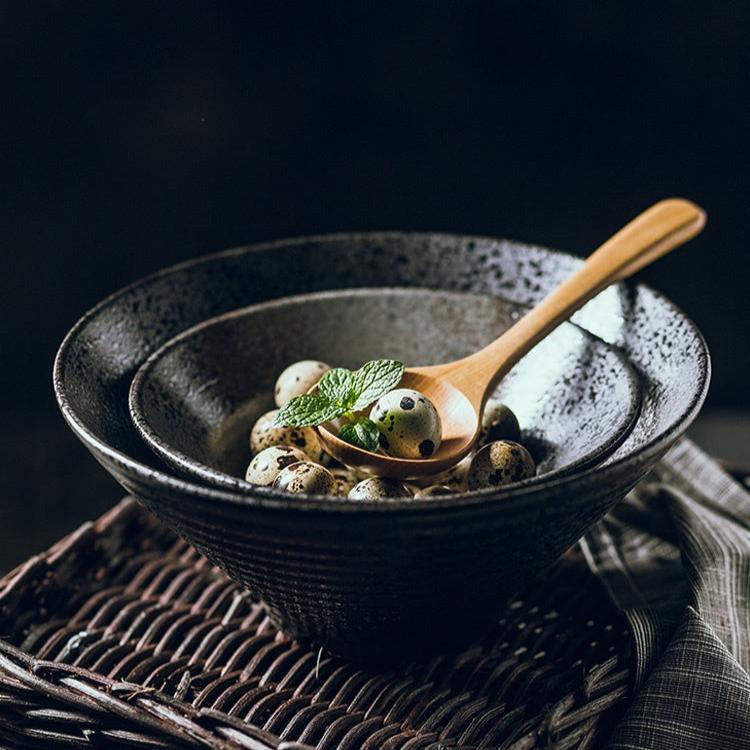 Handcrafted Ceramic Noodle Bowl 7 inch Asian-Inspired Soup Dish for Pho Udon Rice Meals Minimalist Dinnerware Versatile Kitchen Serving Piec