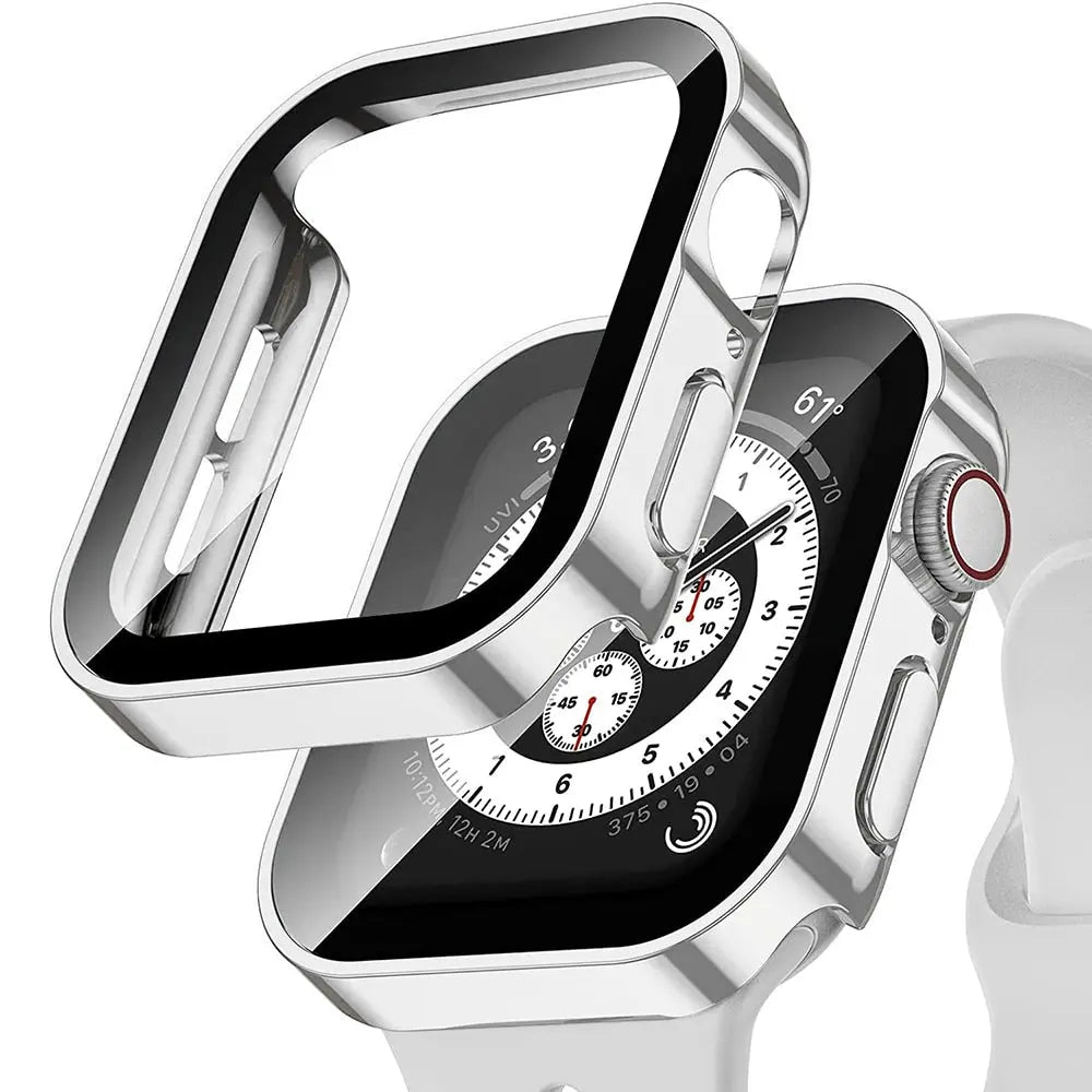 Snap-On Full-Coverage Screen & Body Shield for Apple Watch Series 4-9 – Tempered Glass & PC Armor