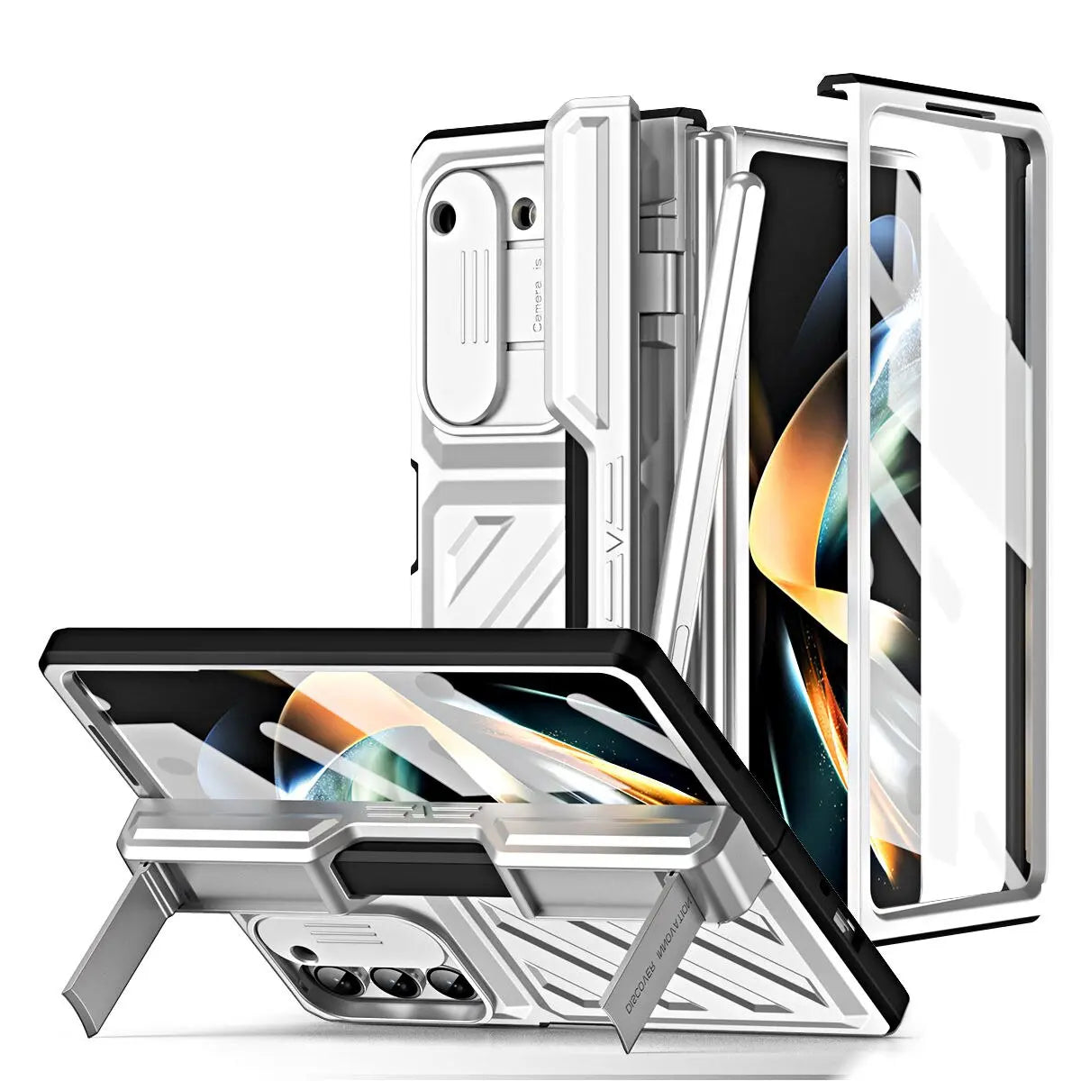 Foldable Phone Armor Case with Built-In Screen Guard & Kickstand for Samsung Galaxy Z Fold 4 / Z Fold 5 – Drop-Tested Protection
