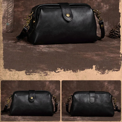 Vintage-Inspired Leather Crossbody Purse for Women – Classic Handbag with Adjustable Strap for Daily Use, Travel, Shopping & Casual Outfits