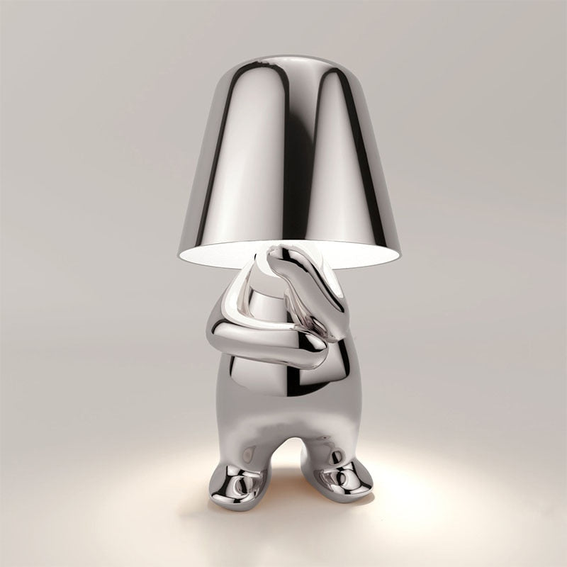 Rechargeable LED Figurine Accent Light | Touch-Activated Cordless Bedside Reading Lamp for Nightstands Desks Shelves | USB Powered Warm Glow