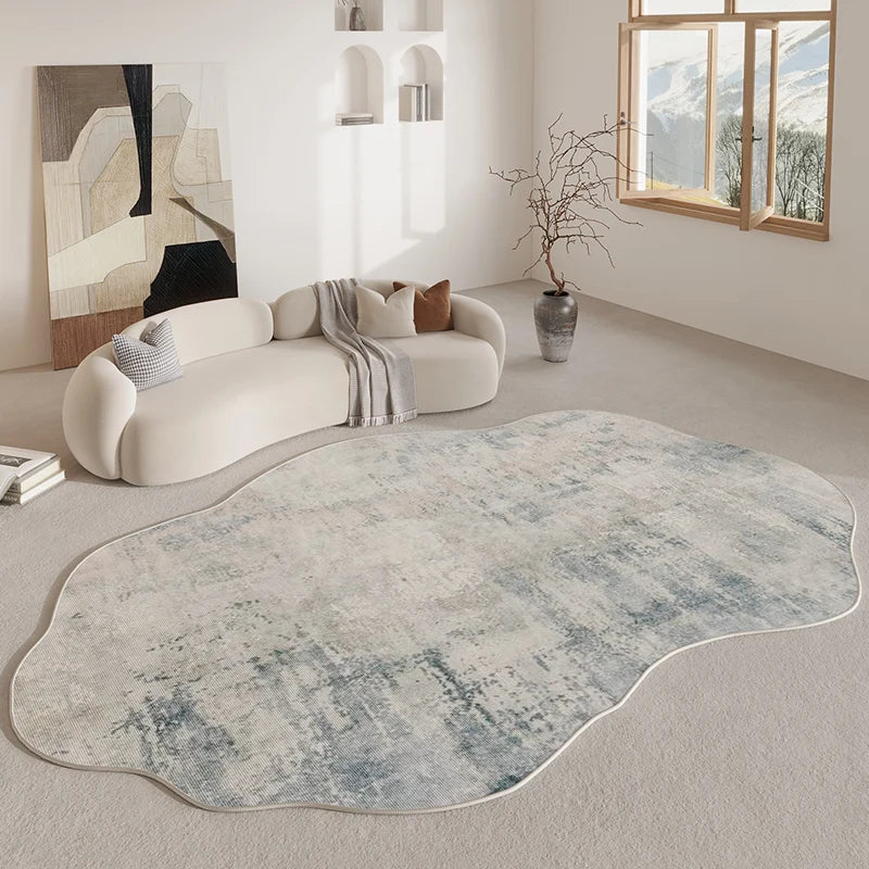 Area Rugs, Irregular Shape Rug with Non Slip Backing, Abstract Living Room Rug, Soft Bedroom Rug