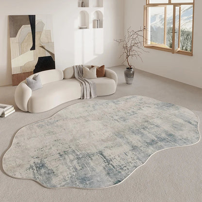Area Rugs, Irregular Shape Rug with Non Slip Backing, Abstract Living Room Rug, Soft Bedroom Rug