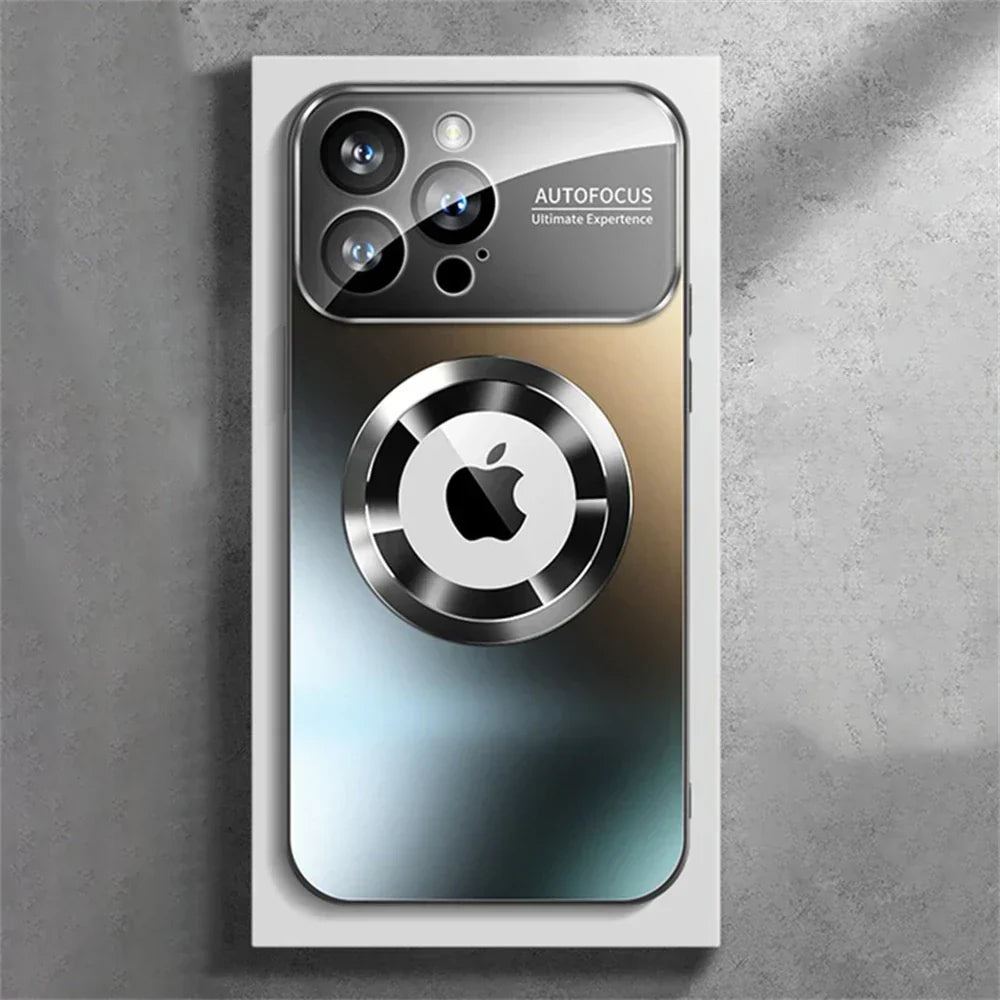 Glossy Magnetic Snap-On iPhone Case with MagSafe Compatibility for Wireless Charging | Premium Mirror Finish Protective Cover | Slim Lightwe