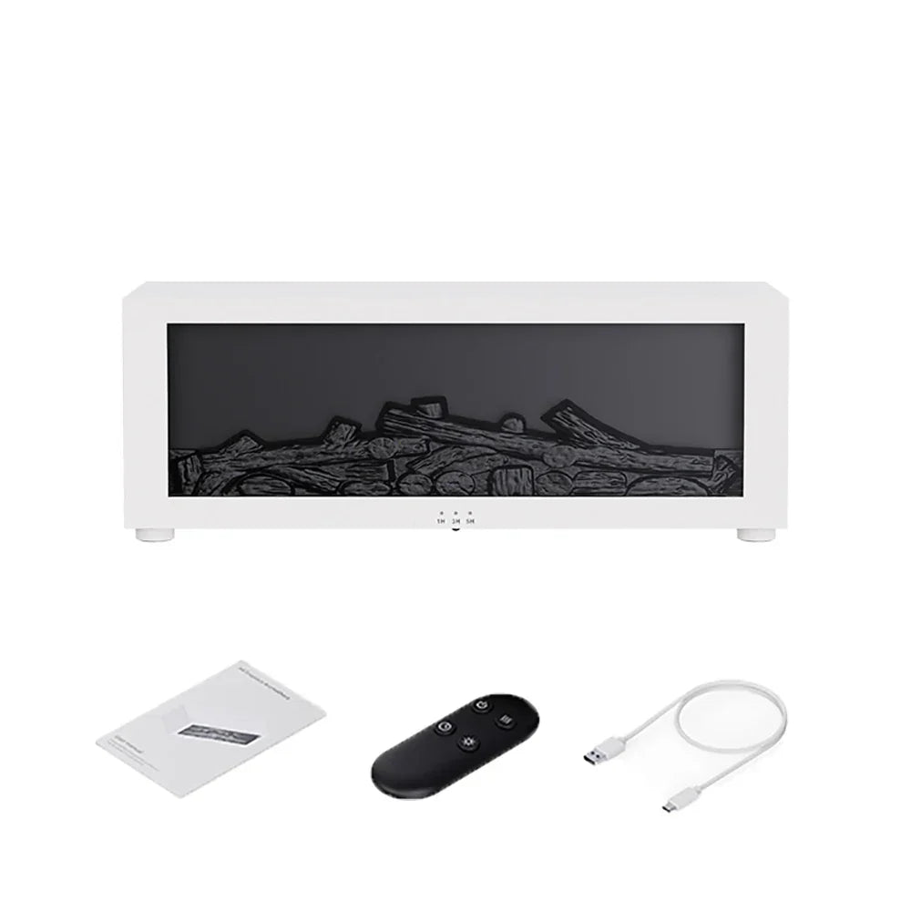 Ultrasonic Mist Diffuser with Flame-Effect LED Light and Remote Control for Desktop, Bedroom, and Office