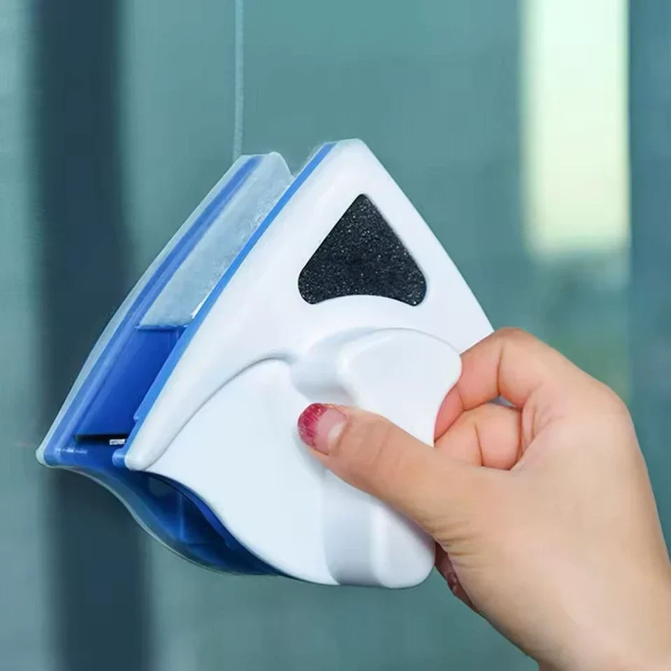 Double-Sided Window Cleaning Tool with Magnetic Lock for Streak-Free Glass Inside & Out | Home & High-Rise Use