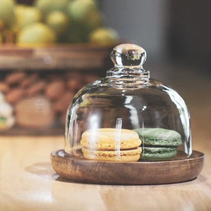 Glass Canister Set with Acacia Wood Lid for Kitchen Countertop Storage Dry Goods Snacks Pantry Organization