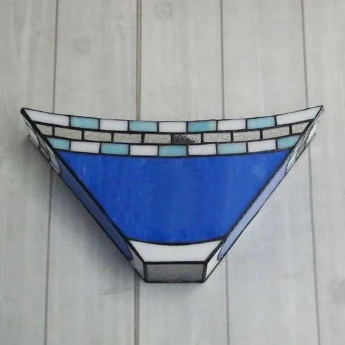 Stained Glass Sconce with Blue & Mint Green Tiles for Bedroom, Hallway & Dining Room | E27 Socket Compatible with LED