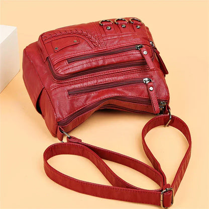 Retro-Inspired Shoulder Bag for Women – Faux Leather Crossbody Purse with Top Handle – Everyday Carryall with Interior Pockets – Classic