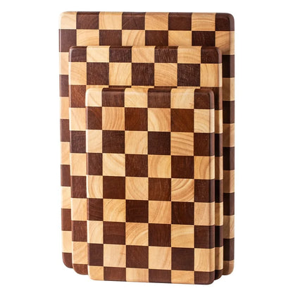 Acacia Wood Chopping Block Non-Slip Grip Natural Finish Kitchen Prep Board Serving Platter Countertop Carving Surface for Vegetables Cheese