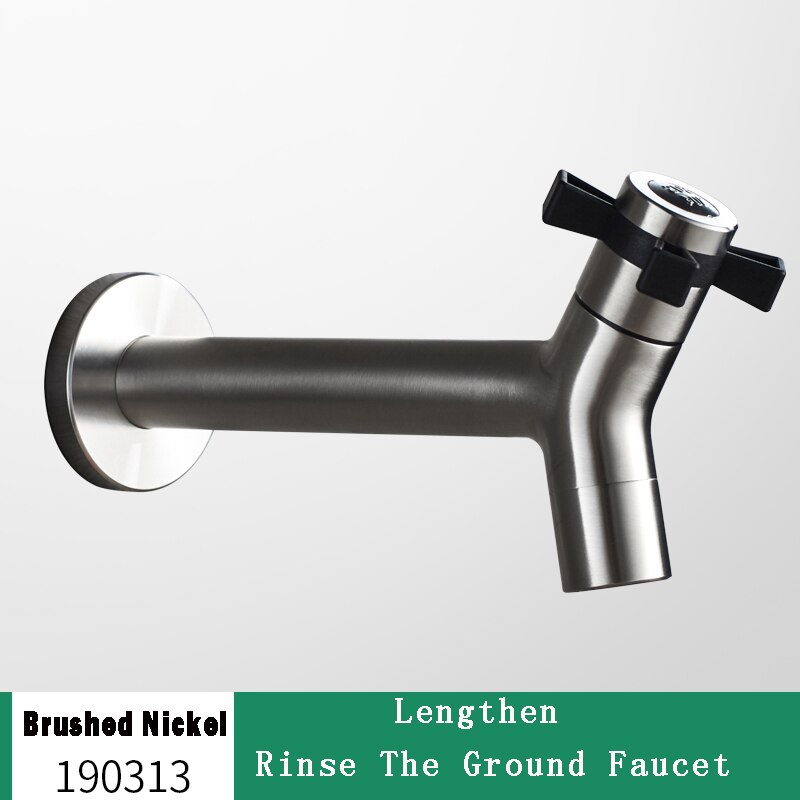 Wall-Mount Outdoor Garden Faucet | Cold Water Hose Spigot with Brass Valve & Stainless Steel Body for Yard, Patio & Balcony