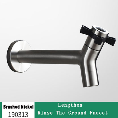 Wall-Mount Outdoor Garden Faucet | Cold Water Hose Spigot with Brass Valve & Stainless Steel Body for Yard, Patio & Balcony