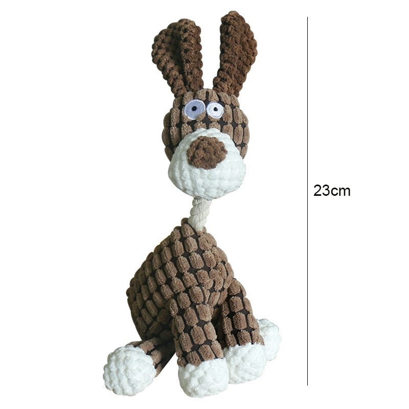 Plush Dog Squeaky Toys for Chewing – Durable Soft Animal Chew Toys with Crinkle Sound – Interactive Tug Toys for Small Medium Large Dogs