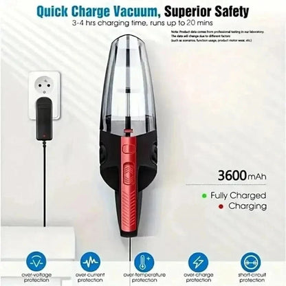Cordless Handheld Vacuum Cleaner with Cyclonic Suction for Car & Home – Wet Dry Portable Dust Buster 120W Motor 30 Min Runtime