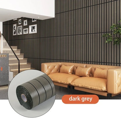 Self-Adhesive Vinyl Slatted Panel 16 in x 118 in Peel and Stick Textured Covering for Walls Ceilings Cabinets Waterproof Mold-Resistant PVC