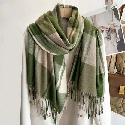 Plaid Square Scarf for Women – Soft Fabric Winter Wrap 35 x 35 Inches Neck Accessory for Cold Weather & Layering Outfits