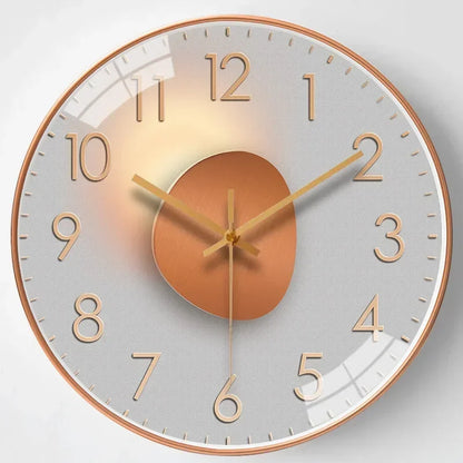 12-Inch Silent Wall Clock Non-Ticking Quartz Movement for Bedroom Office Living Room Modern Round Classic Home Decor Timepiece Battery