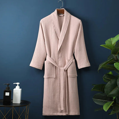 Soft Cotton Bathrobe for Women & Men – Cozy Lounge Robe After Shower Spa Hotel Home – Breathable Comfort Fit Loungewear