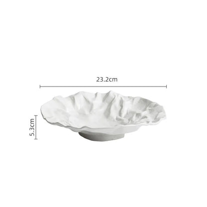 Handcrafted Ceramic Dining Bowl with Ocean-Inspired Texture for Salads Soups Fruit Centerpiece Home Kitchen Tableware Decor