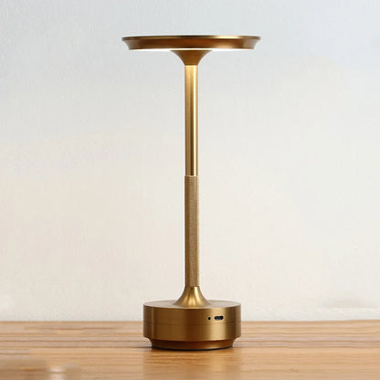 USB Rechargeable LED Desk Lamp with Touch Dimmer Control in Matte Aluminum Finish for Bedside, Dining Room, Office & Patio Use