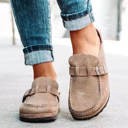 Women's Orthopedic Slide Sandals Suede Look Adjustable Buckle Slip-On Slides for Everyday Comfort Casual Summer Walking Footbed Support