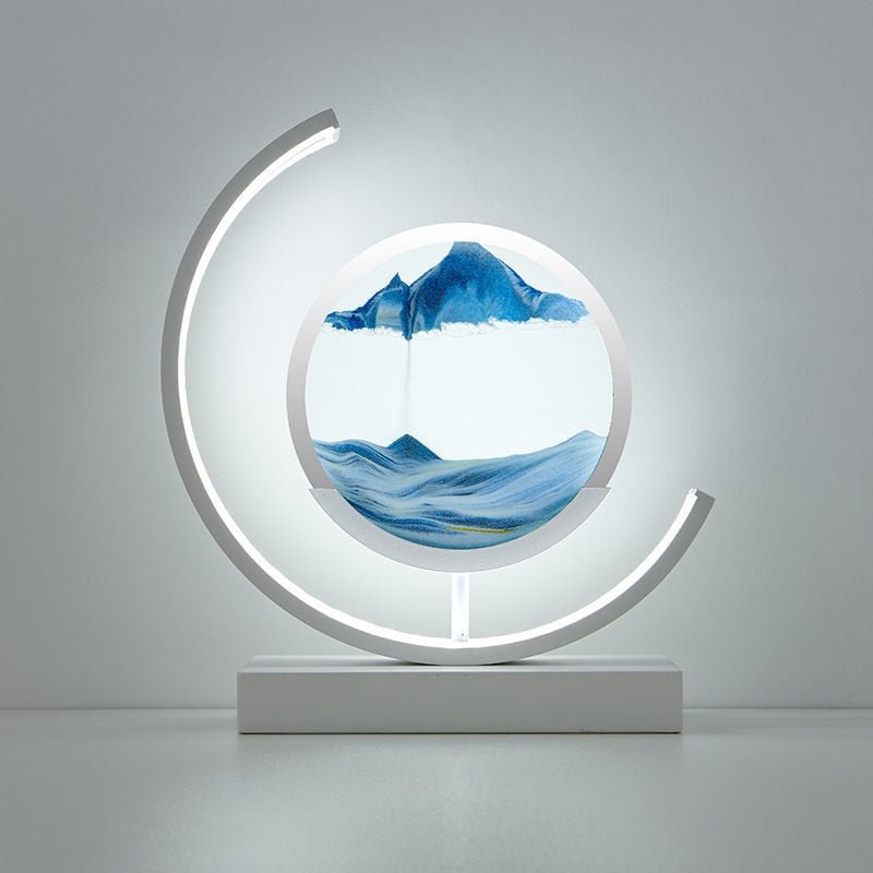 Kinetic Sand Motion Night Light with Rotating Landscape Display for Bedroom Nightstand and Living Room Ambiance
