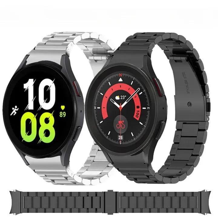 Stainless Steel Watch Band for Samsung Galaxy Watch 4 & 5 – Quick-Release Metal Strap with Adjustable Links, Compatible with 40mm 44mm